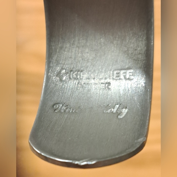 Vintage Kirk Steiff Pewter Holy Berry Etch Cuff Bangle Bracelet Costume Jewelry - Picture 4 of 4